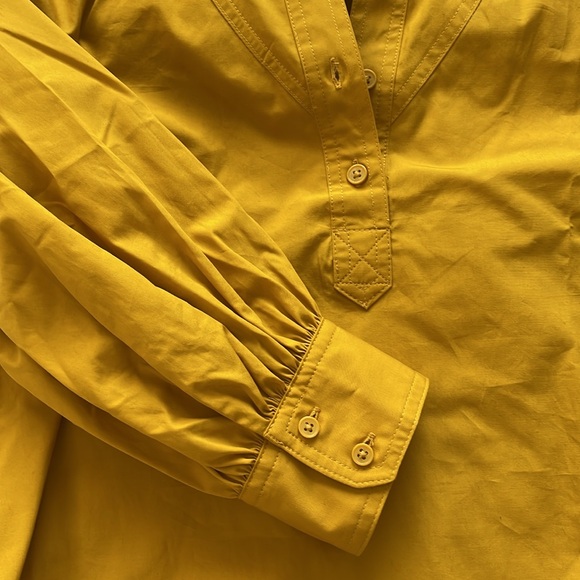 NWT Banana Republic Yellow Poplin Blouse XXS - Picture 6 of 6